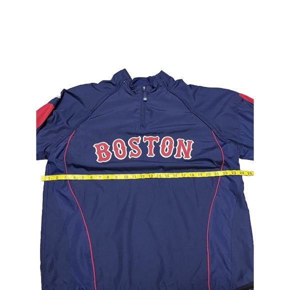 Boston Red Sox MLB Majestic Cool Base Pullover REMOVABLE Sleeves 1/4 Zip Medium - Picture 6 of 7
